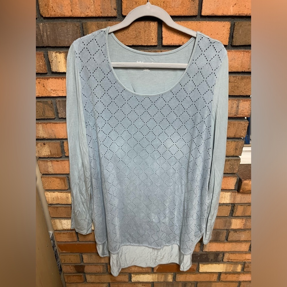 Soft Surroundings Light Gray Long Sleeve Top